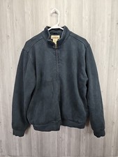 LL Bean Katahdin Iron Works Fleece Lined Full Zip Sherpa Sweatshirt Mens M Blue