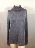Travelsmith Turtleneck Sweater Metallic Black Silver Size Xl Thin Knit Travelsmith Turtleneck Sweater Metallic Black Silver Size Xl Thin Knit