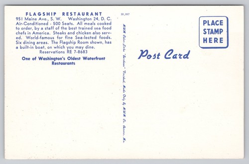 Postcard Washington DC Chrome Flagship Restaurant Multi View - Picture 2 of 3