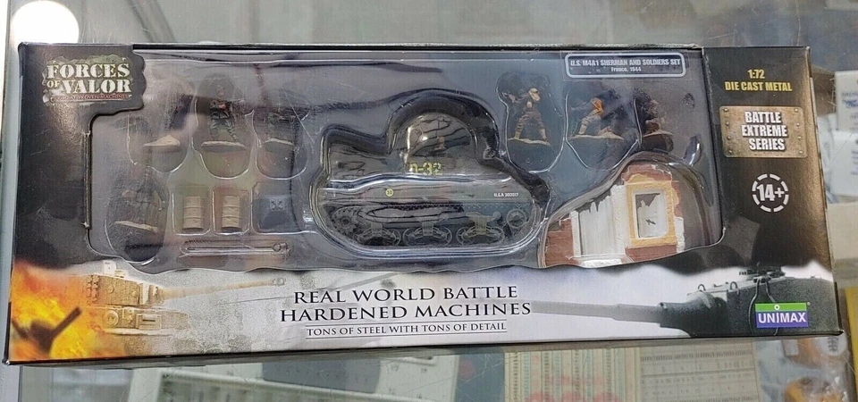 FORCES OF VALOR 85091 1/72 U.S M4A1 SHERMAN AND SOLDIERS SET FRANCE 1944 Rarität - Bild 2 von 3