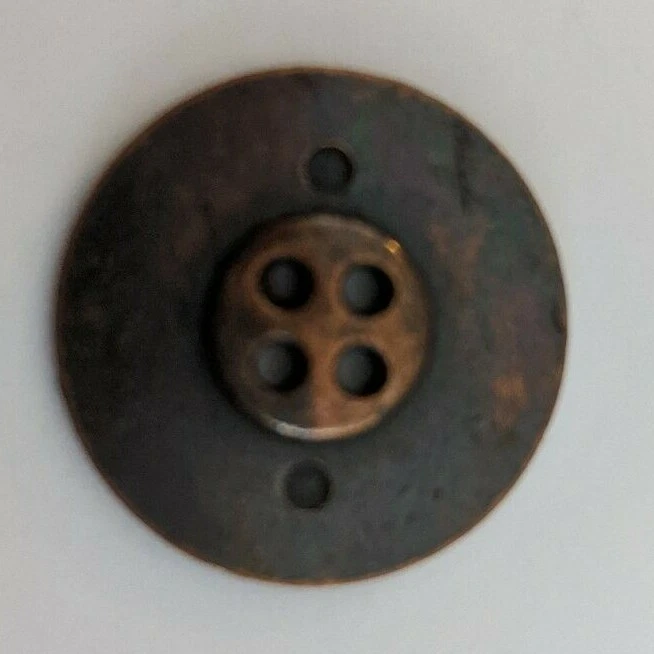 Round Brass Metal 4-hold Button - 1 inch - JHB Buttons     - Image 2 of 2