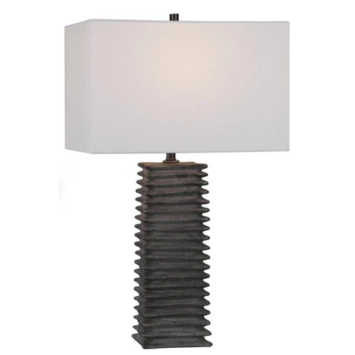 Uttermost Sanderson Ceramic Steel and Fabric Table Lamp in Metallic Charcoal - Picture 1 of 9