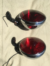 One Pair Antique Red Lens Do Ray 1000 Lights 6 Volt One Pair Antique Red Lens Do Ray 1000 Lights 6 Volt