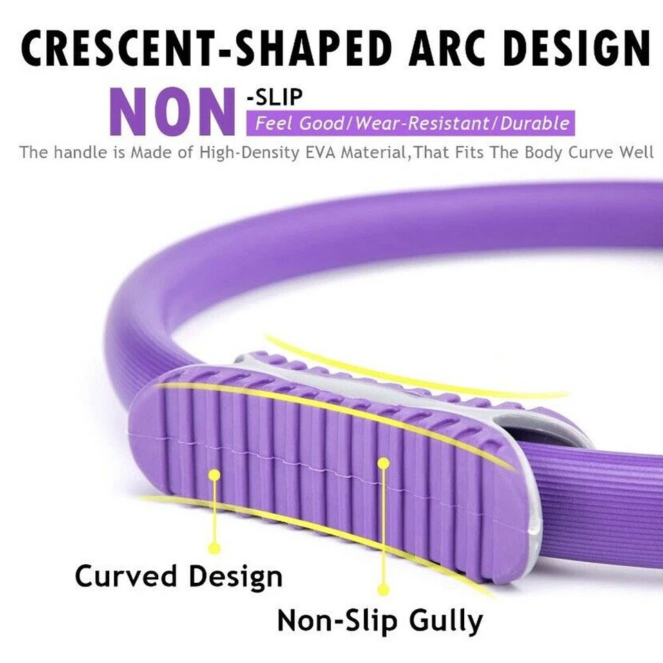 Anillo Pilates Doble Agarre Cuerpo Deporte Fitness Círculo Mágico Peso Ejercicio Yoga EE. UU. Foto 3 de 4