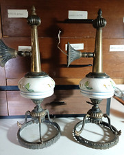 VINTAGE FINE 800 PRIMI 900 COPPIA DI APPLIQUE IN OTTONE,RAME & CERAMICA- CM 36