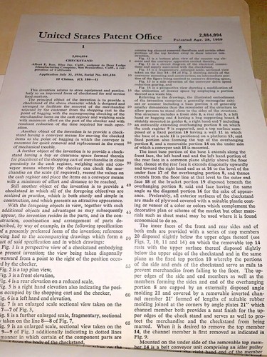 1962 GROCERY STORE CHECKOUT COUNTER PATENT APPLICATION + ROLA-CHECK Brochure - Picture 6 of 11