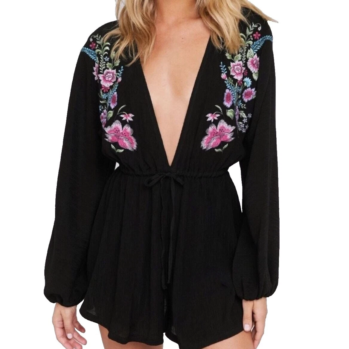 Nylon Floral Jumpsuits & Rompers for Women