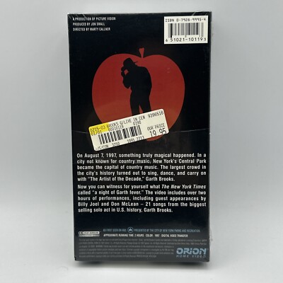 Garth Brooks - Garth Live From Central Park VHS 1998 Orion Home