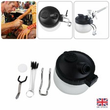 Airbrush Cleaning Pot Cleaner Kit Glass Paint Jar Stand Filters Brushes Tools