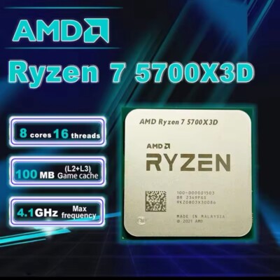 AMD Ryzen 7 5700X3D R7 New 4.1 GHz 8-Core 16-Thread Socket AM4 But Without Fan