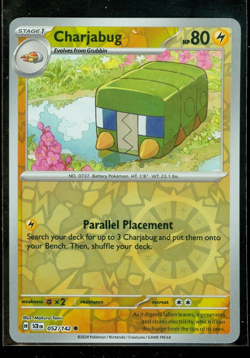Pokemon CHARJABUG 052/142 - Stellar Crown - Rev Holo - - MINT