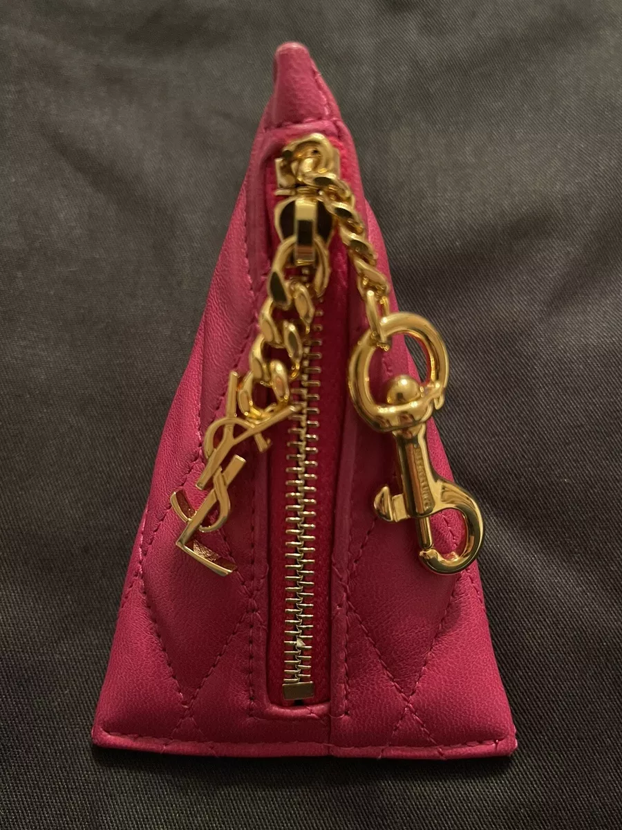 Triangle YSL Quilted Pouch Key Chain