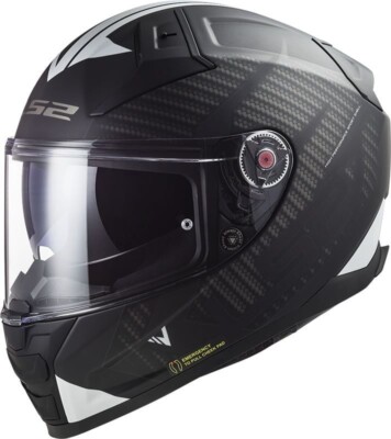 LS2 Motorradhelm Vector 2 Splitter schwarz / weiß FF811 Integralhelm Motorrad