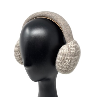 FENDI FF Zucca Monogram Logo Knit Earmuffs Hair Accessory Gray