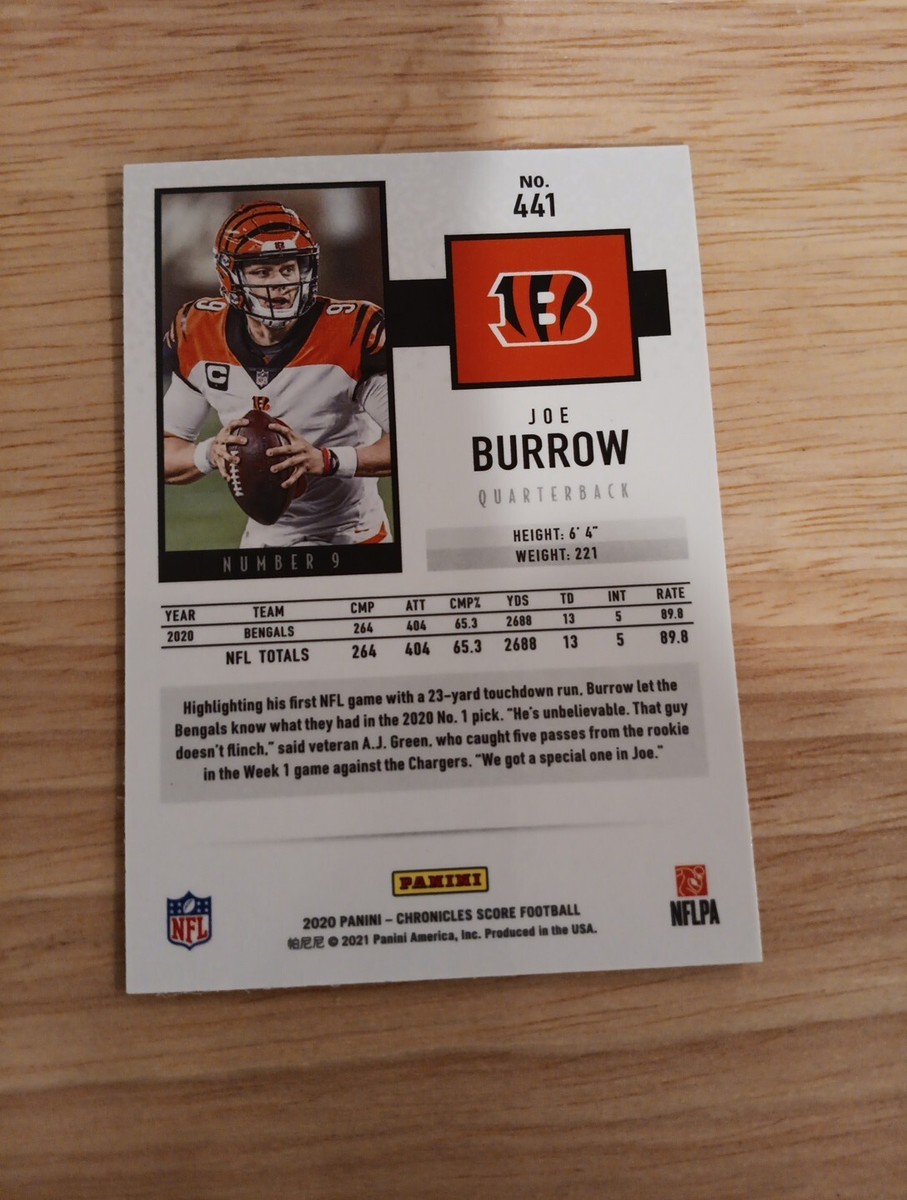 2021 Panini Chronicles Score #441 Joe Burrow Chrome Rookie RC | eBay