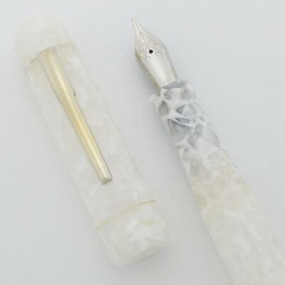 Peyton Street Pens Zayante Fountain Pen - White Cracked Ice, JoWo Nibs (New)