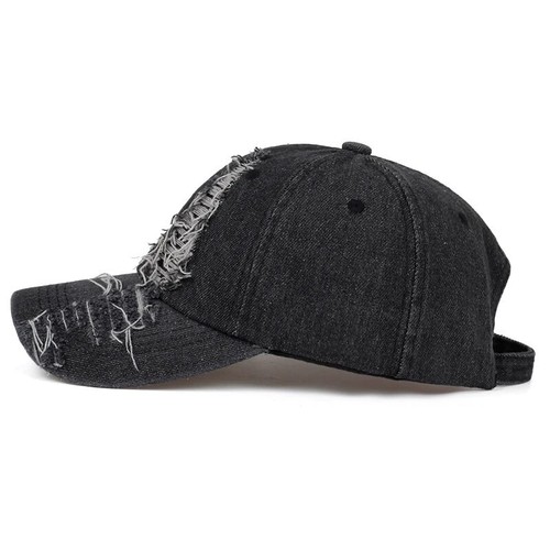 Distressed Denim Baseball Cap Ripped Hat For Women, Men Solid, Blue, Navy, Black - Picture 22 of 24