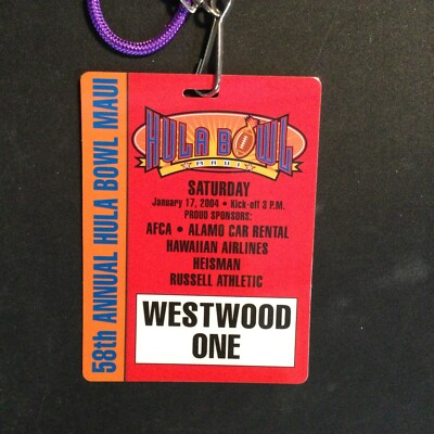 2004 Hawaii Bowl Media Press Badge Timmy Chang MVP Game Hawaii vs. UAB