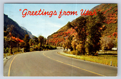 Vintage Postcard Provo Canyon Utah Scenic Highway