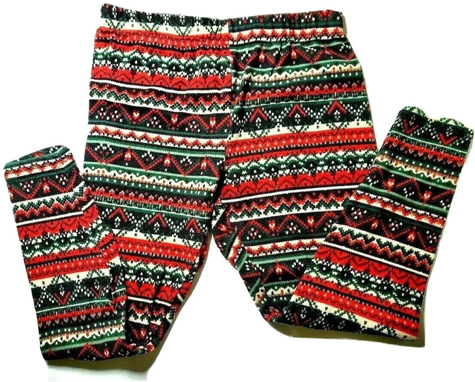 Leggings Faded Glory 1X Plus Mujer Rojo Gris Multicolor Invierno Cálido Elastizado 16W Foto 4 de 4