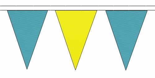 Sky Blue Triangular Coloured Flag Polyester Bunting - Premium Quality - Picture 39 of 41
