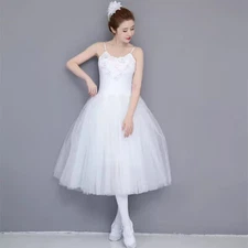 New Women's Ballet Costume Tutu Dress Practice Performance Mesh Adult Dancewear