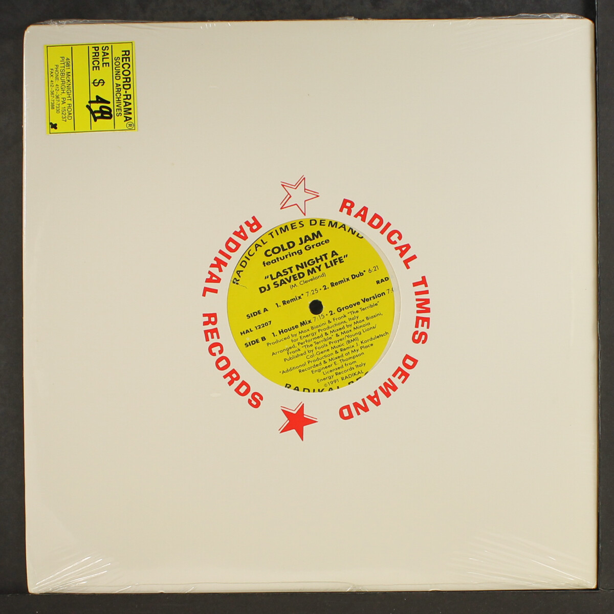 COLD JAM GRACE: last night a dj saved my life RADIKAL 12