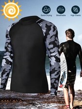 UPF 50 UV Sun Protection Mens Shirts Outdoor Rash Guard Base Layer Surf Fishing