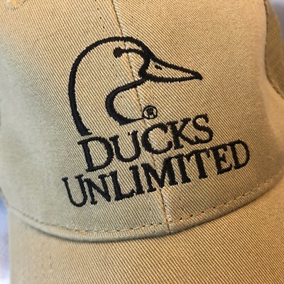 Vintage Ducks Unlimited Logo Duck Hunting Ball Cap Hat Brown Adjustable One  Size