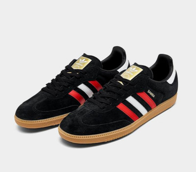 New Adidas Samba OG Shoes Athletic Casual Soccer Skate Sz 13 Black-Red-White  