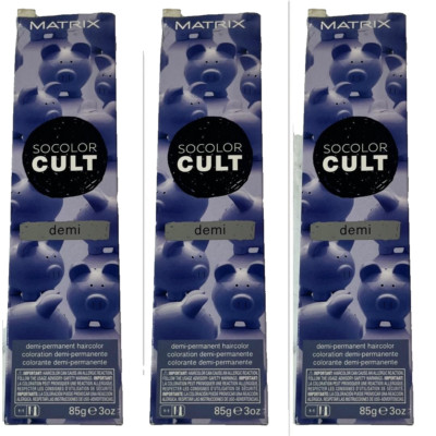 3 Matrix SOCOLOR CULT DEMI PERMANENT Hair Color 3 oz ea DUSTY PURPLE