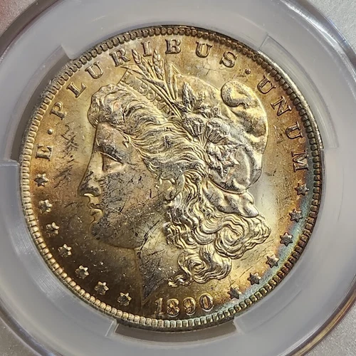 1890-O MS61 Morgan Silver Dollar TONER CACG