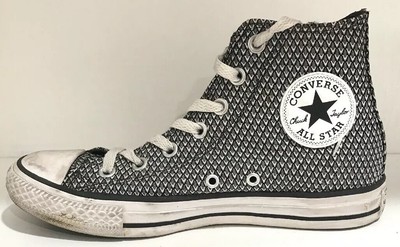 black and white patterned converse