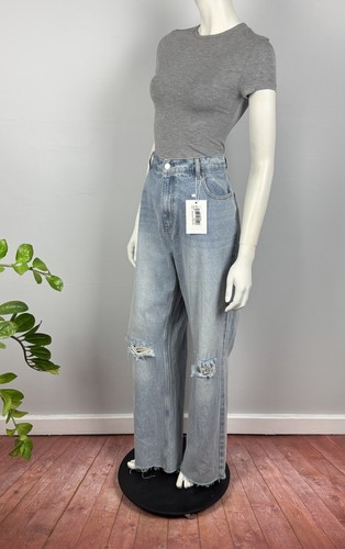 Dazie Size 16 Harley Wide Leg Ripped Denim Jeans Light Wash Women NEW $119 - Bild 11 von 16