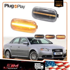 Dynamic Clear LED Side Marker Blinker Signal Lights For Audi A4 B6 B8 B7 A6 S6