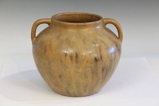 Zanesville Pottery Vintage Vase Matt Vulcan Arts & Crafts Flambe 7x8.5"