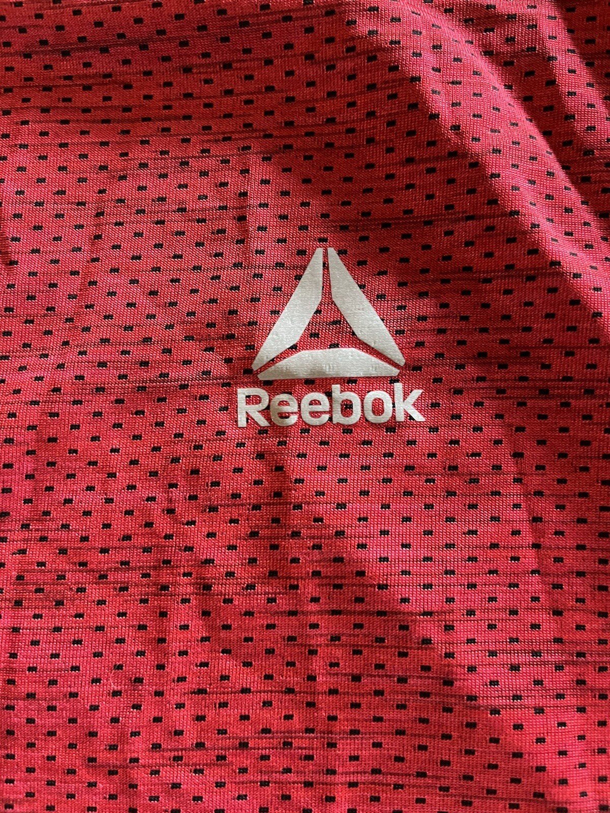Reebok Performance Solid Red Black Dots Tee Golf … - image 5