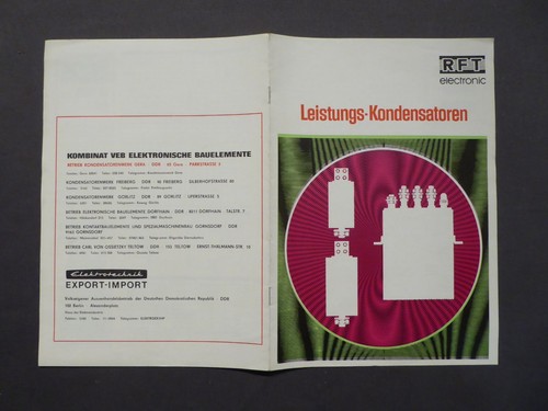 RFT electronic, Leistungs - Kondensatoren, Kondensatorenwerk Gera DDR 1970