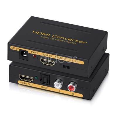 Audio Extractor Converter 4K@60Hz HDMI to HDMI & Optical SPDIF+RCA L/R Stereo