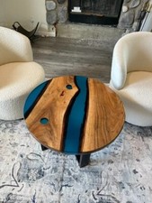 Tavolino da Caffè Rotondo Epossidico Tavolo in Resina Epossidica per Arredamento Casa