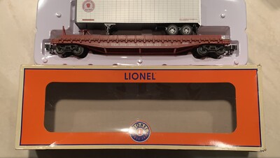 LIONEL PENNSYLVANIA PS-4 FLAT CAR W/ 40  TRAILER 6-84873 O SCALE PRR INTERMODAL