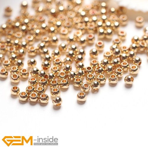 14K Yellow Gold Filled Round Smooth Spacer Loose Beads For Jewelry Making 100Pcs - Bild 10 von 41