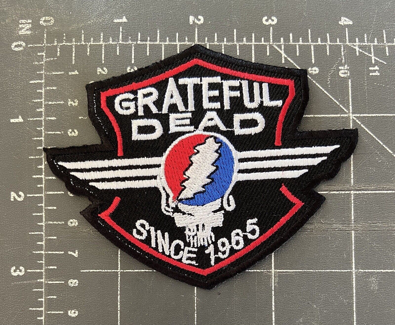 Grateful Dead Since 1965 Lightning Skull w/ Wings Logo Shield Pa