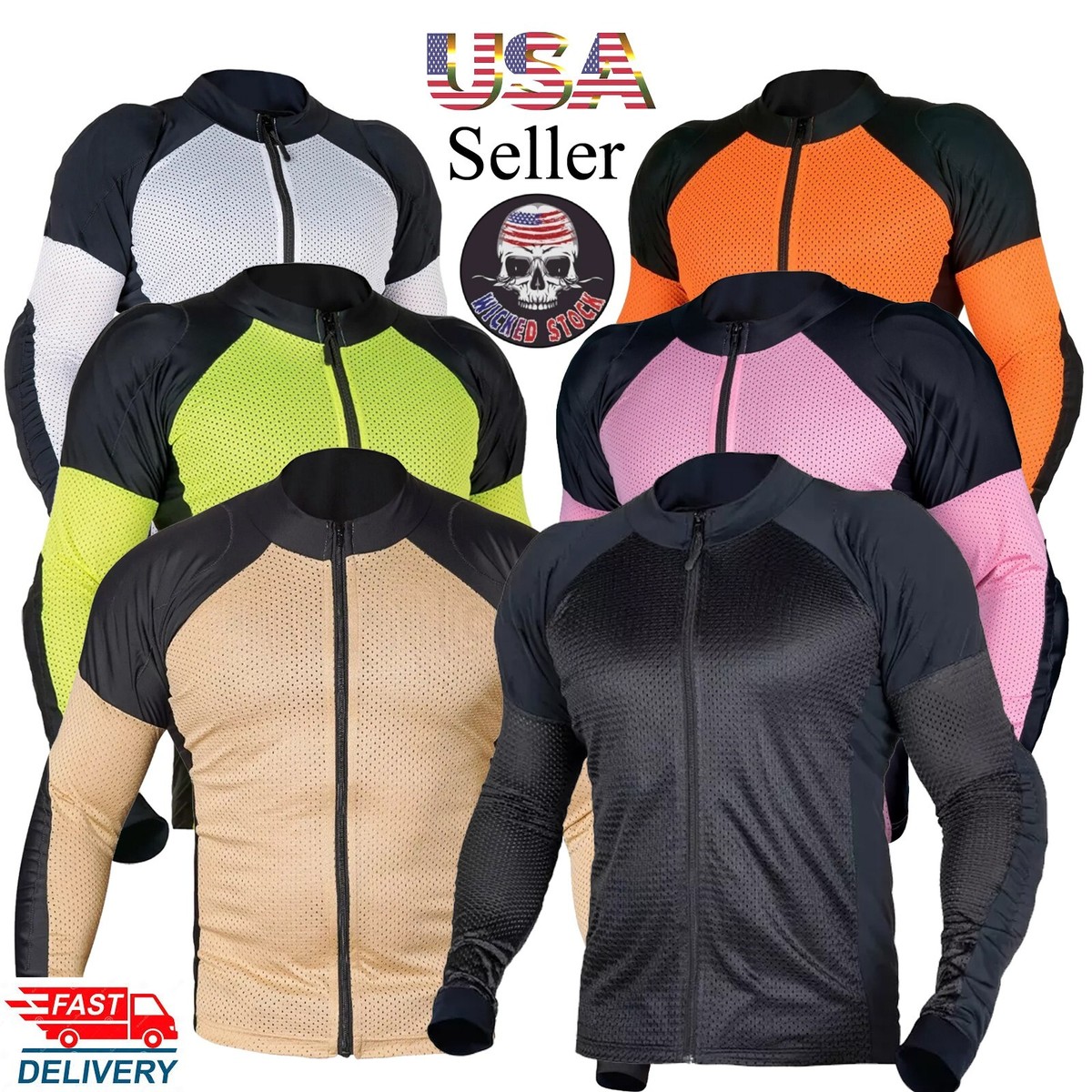 Motorcycle Shirt Mesh Armored Unisex Motorbike Protective CE Level
