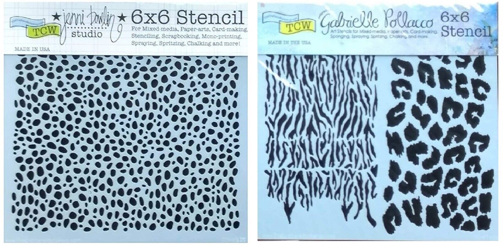 2 Leopard Spot Cheetah Animal Print Stencils 6