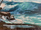 Wally Young artist, oil painting canvas, Halona, Hawaii, surf fishing, beachboy — photo 5