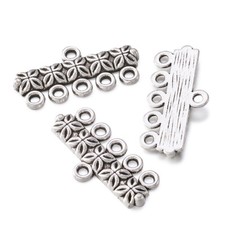 20x Antique Silver Lead Free Rectangle Tibetan Style Chandelier Components Links