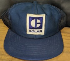 Vintage Solar Mesh Patch Snapback Trucker Hat Cap Made in USA