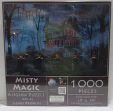 Sunsout 1000 Piece Puzzle MISTY MAGIC by Geno Peoples Halloween Haunted House