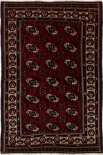 Vintage Hand-Knotted Area Rug 3'8" x 5'7" Traditional Wool Carpet